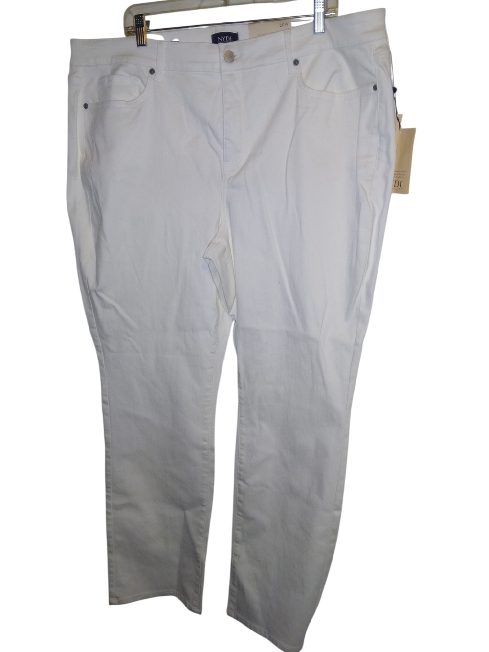NYDJ White Straight Marilyn Jeans with Lift-Tuck Technology 20W